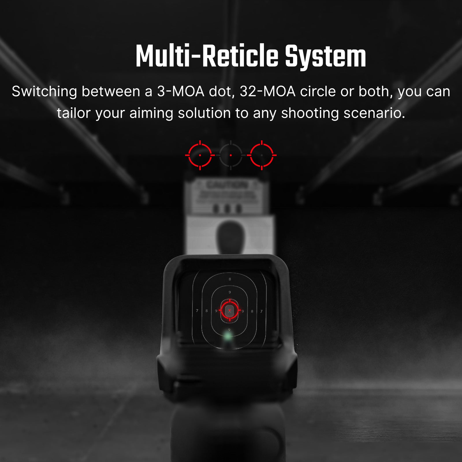 Osight C 3 MOA Red Dot with 32 MOA Circle Multi-Reticle Optic System
