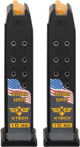 XTech Tactical Glock 19 10 Round Freedom Series Handgun Mag 2-Pack