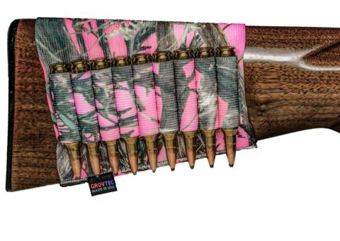 Grovtec Rifle Open Style Buttstock Shell Holder TrueTimber Pink