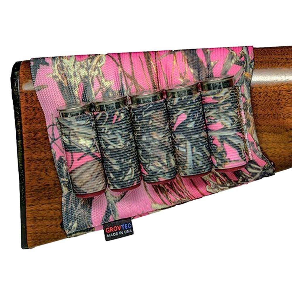 Grovtec Shotgun Open Style Buttstock Shell Holder TrueTimber Pink