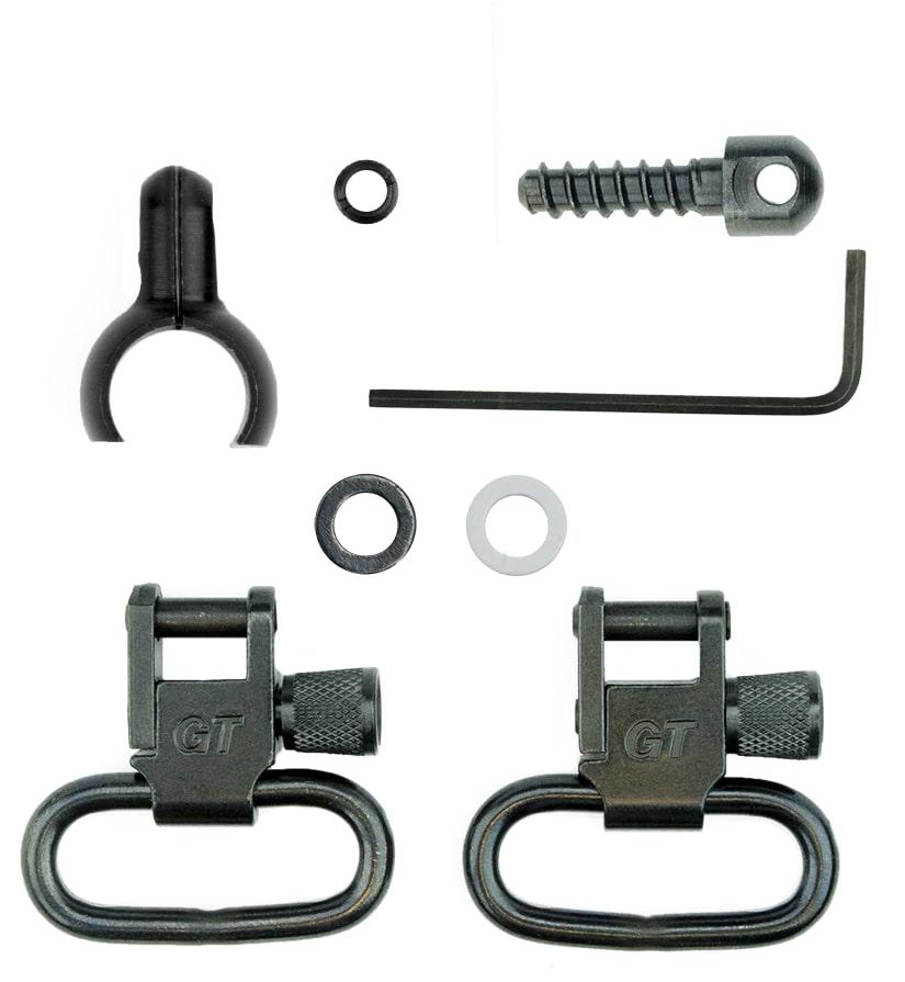 Grovtec Black Two Piece Barrel Band Swivel Sets .585"-.635" Diameter 2 Pack
