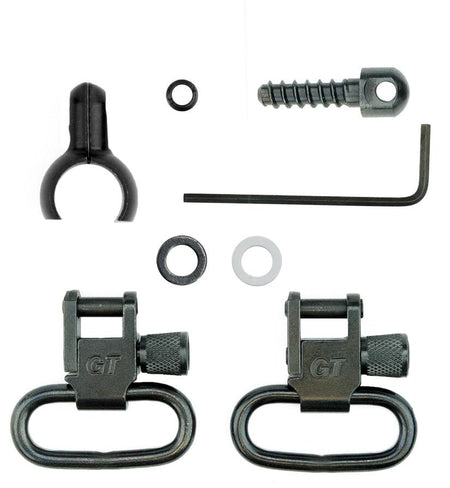 Grovtec Black Two Piece Barrel Band Swivel Sets .585"-.635" Diameter 2 Pack