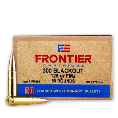 Hornady .300 AAC Blackout Frontier Cartridge 125 grain Full Metal Jacket ammunition