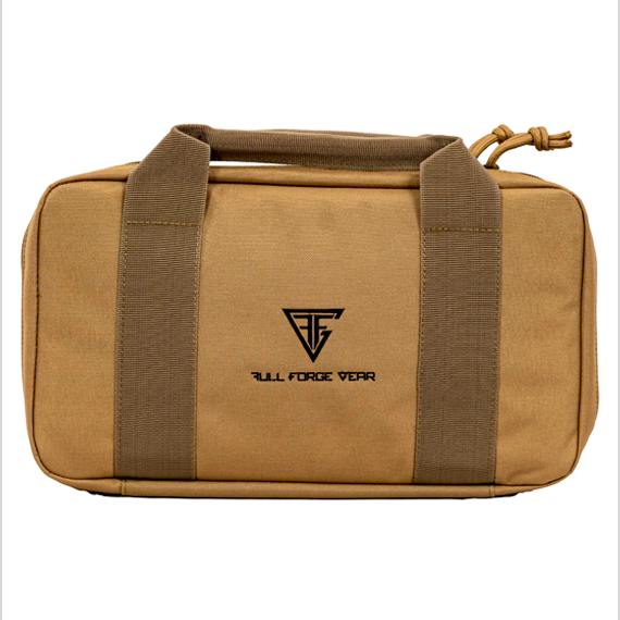 Full Forge Gear CAT-1 Single Pistol Case Tan - Padded Compartment and Front Pocket
