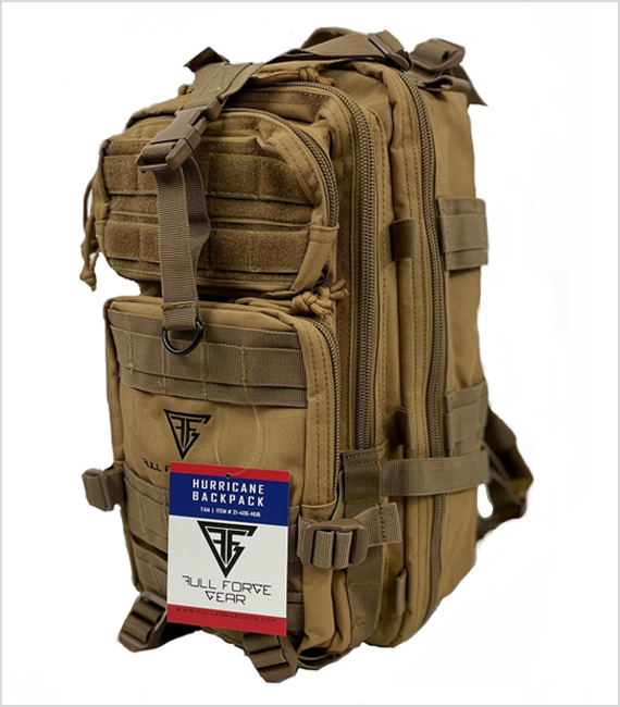 Full Forge Gear Hurricane Tactical Range Backpack 18"x11"x11" Tan