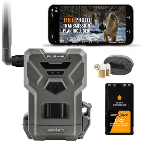Spypoint FLEX-M Cellular Camera Bundle with Rechargeable Battery and 32GB Card