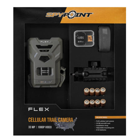 Spypoint Flex Grey 33MP Cellular Trail Camera Bundle with SD Card