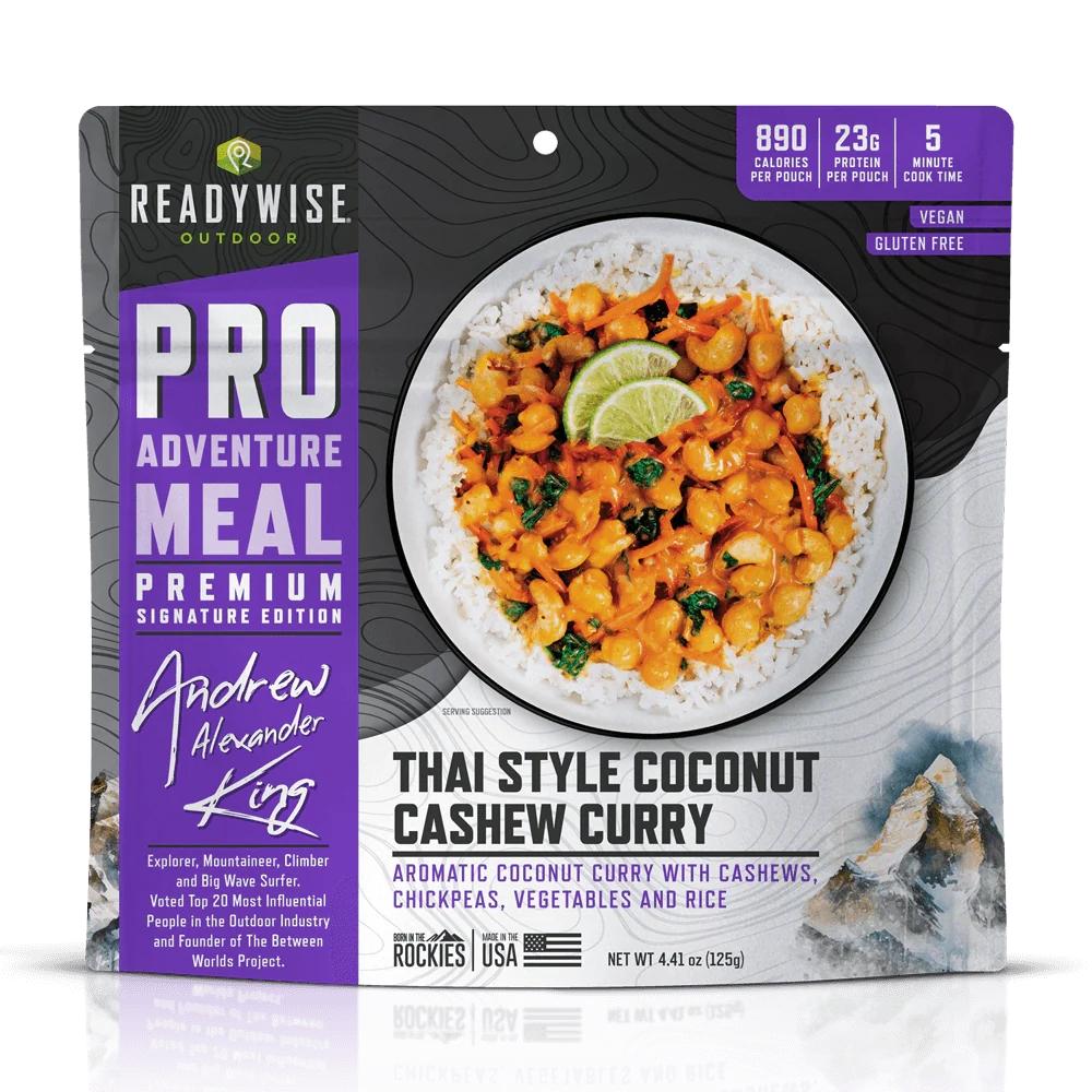 ReadyWise Outdoor Thai Coconut Cashew Curry with Aromatic Rice Single Serving Pouch