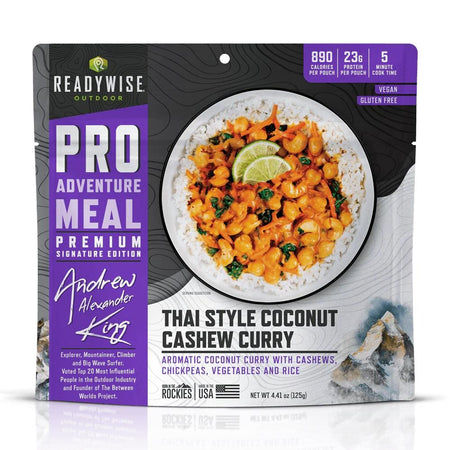 ReadyWise Outdoor Thai Coconut Cashew Curry with Aromatic Rice Single Serving Pouch