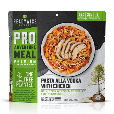 ReadyWise Outdoor Pro Farfalle Alla Vodka with Chicken Single-Serving Pouch