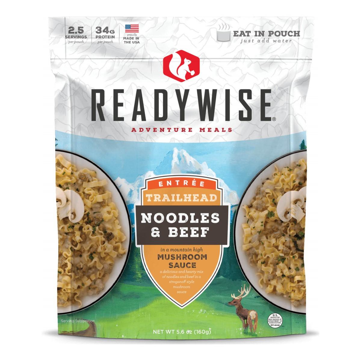 Readywise Trailhead Noodles & Beef Resealable Camping Meal 5.6 oz