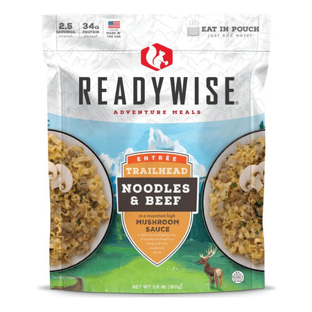 Readywise Trailhead Noodles & Beef Resealable Camping Meal 5.6 oz