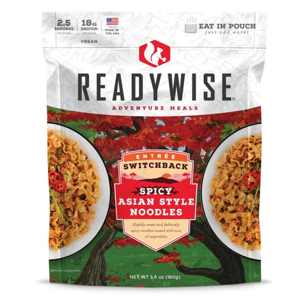 Readywise Switchback Spicy Asian Style Noodles Resealable Camping Meal 5.6 oz