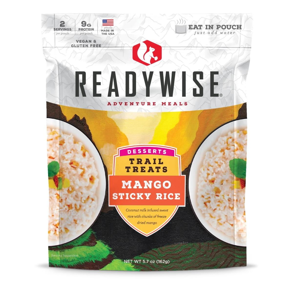 Readywise Trail Treats Mango Sticky Rice Portable Outdoor Snack 5.7 oz Pouch