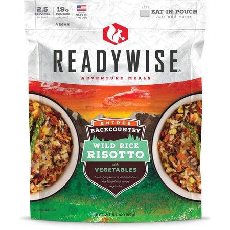 Readywise 6.7oz Wild Rice Risotto with Vegetables Backcountry Meal Pouch