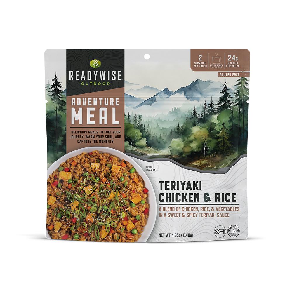 Readywise Chicken Teriyaki Rice Pouches Lightweight Survival Meals 6 Pack