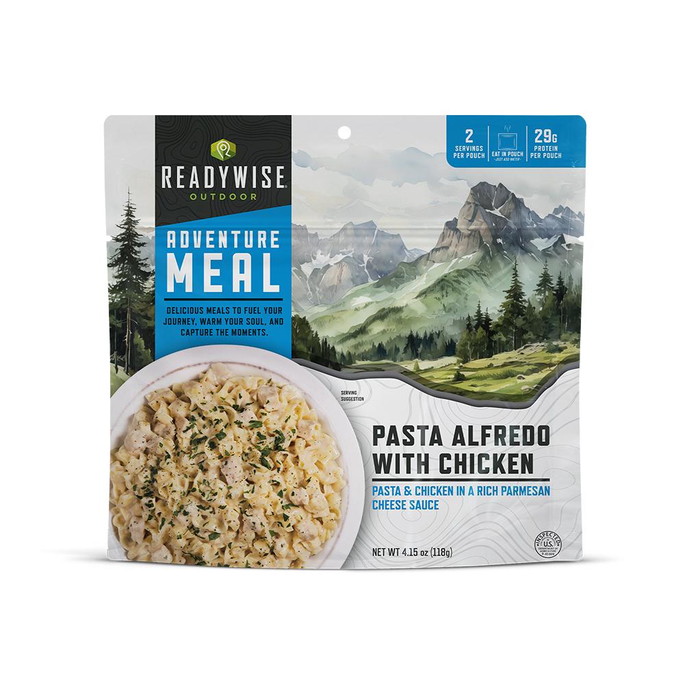 ReadyWise Chicken Pasta Alfredo Outdoor Meal Pouches 6-Pack