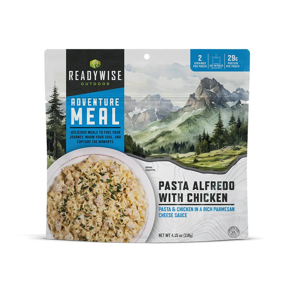 ReadyWise Chicken Pasta Alfredo Outdoor Meal Pouches 6-Pack