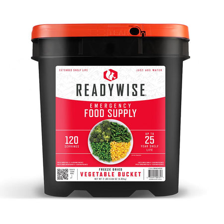Readywise Freeze Dried Veggie Bucket 120 Servings - Corn Peas Broccoli Green Beans