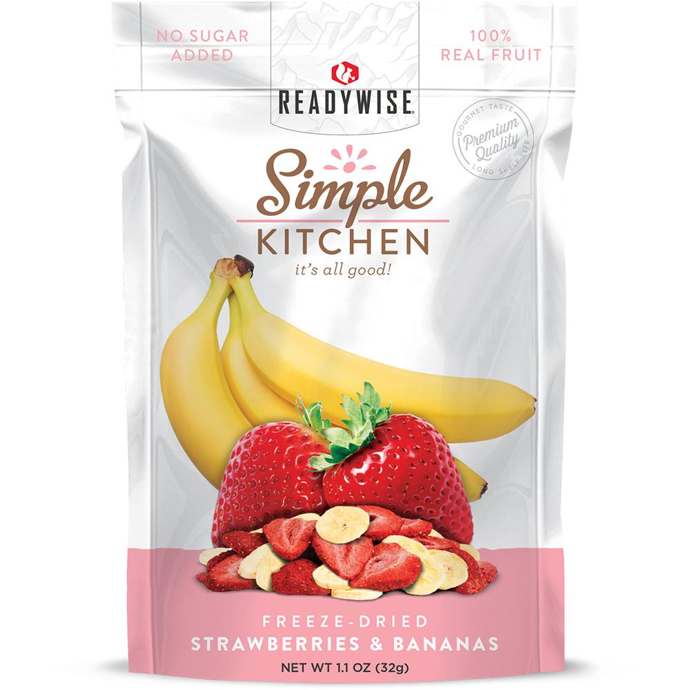 Readywise Simple Kitchen Dried Strawberries & Bananas On-the-Go Snack