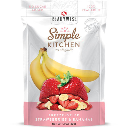 Readywise Simple Kitchen Dried Strawberries & Bananas On-the-Go Snack