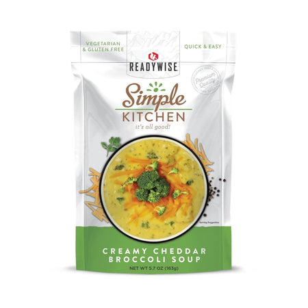 Readywise Simple Kitchen Creamy Cheddar Broccoli Soup Lightweight Pouch 5.7 oz