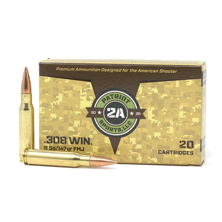 PATRIOT SPORTS LLC P308147F 308 Win 147gr Full Metal Jacket 20 Per Box/50 Case