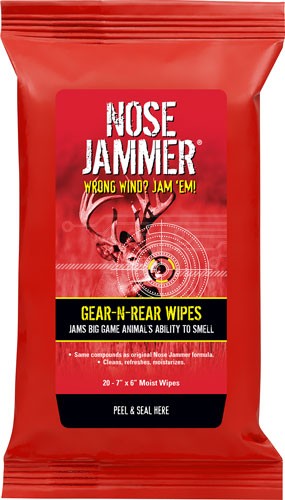 Nose Jammer Gear and Body Wipes 20 Per Pack 7x6 Inches