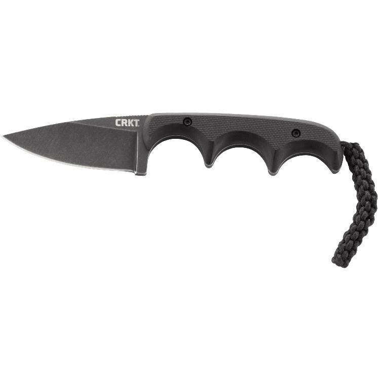 CRKT Minimalist Drop Point Fixed Neck Knife 2-1/8" Blade Black