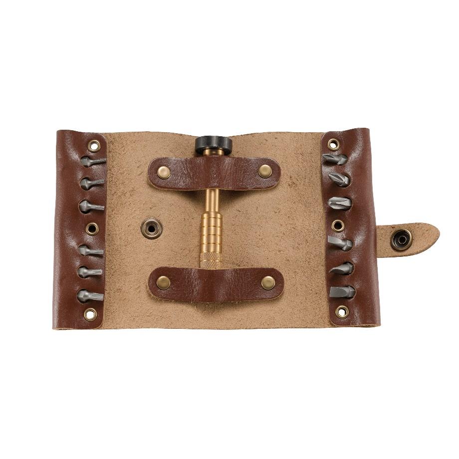 CRKT Hex Bit Driver EDC Tool Roll Leather