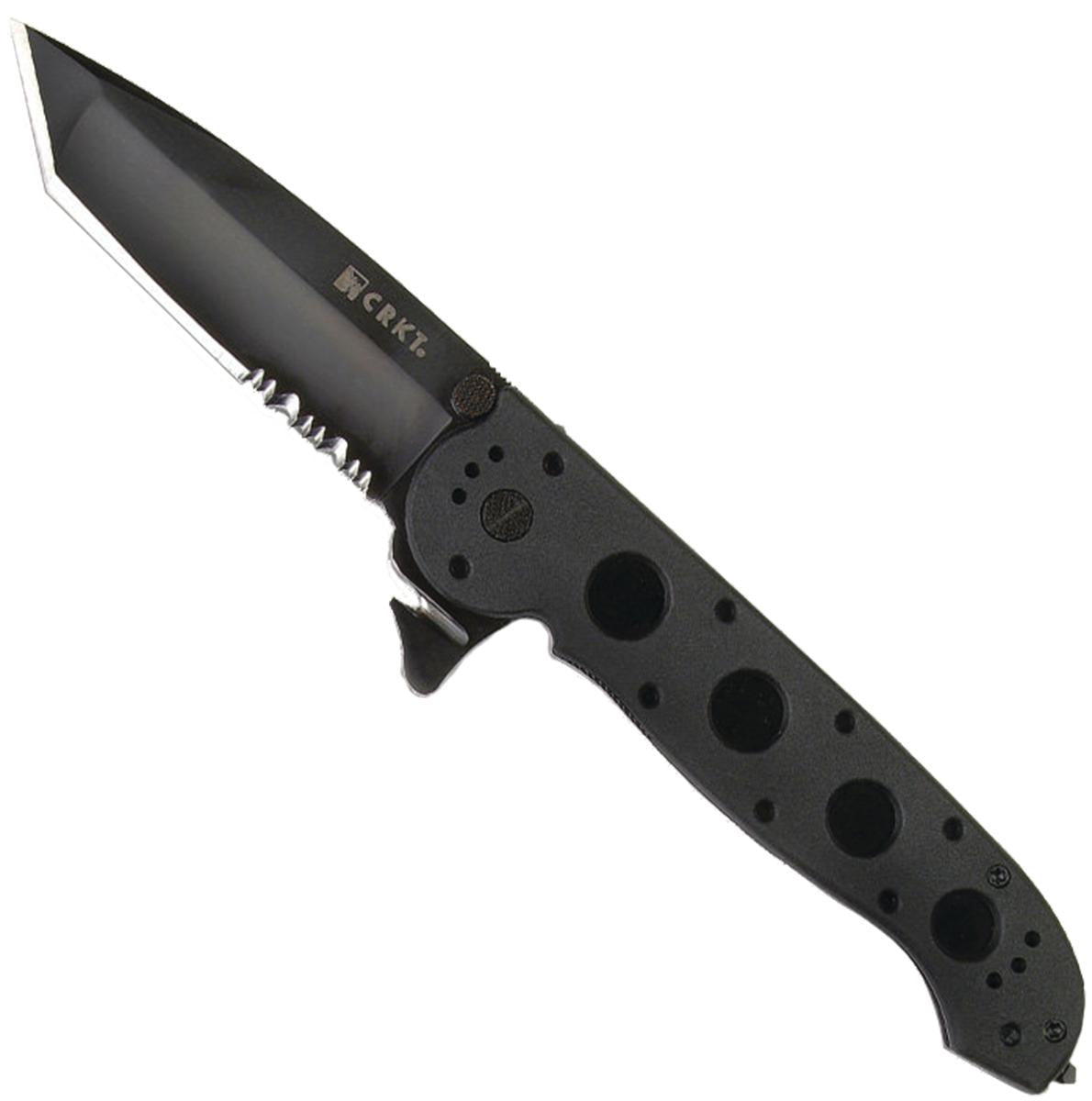 CRKT M16-14ZLEK Tanto Flipper Knife with 3.75 Inch Black Serrated Edge