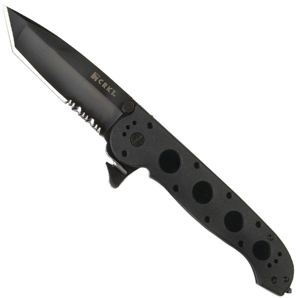 CRKT M16-14ZLEK Tanto Flipper Knife with 3.75 Inch Black Serrated Edge