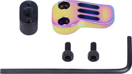 Guntec AR15 Extended Mag Catch Paddle Release PVD Rainbow Finish