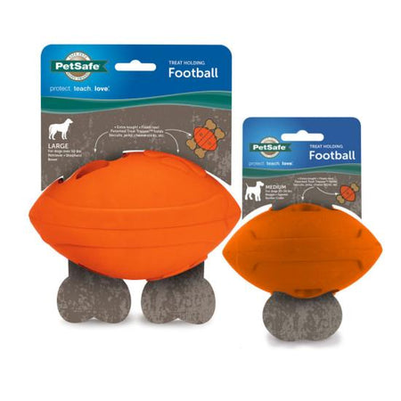 PetSafe Sportsmen Football Natural Rubber Treat Toy Medium