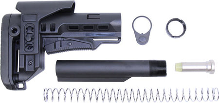 Guntec Multi-Caliber Collapsible Stock Set w/ 6-Position Cheek Riser Black
