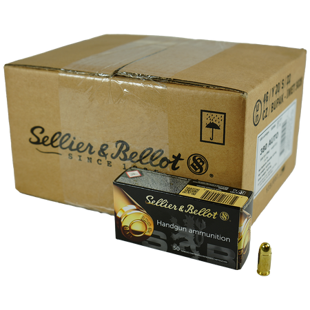 Sellier and Bellot .380 ACP/Auto Handgun 92 grain Full Metal Jacket ammunition