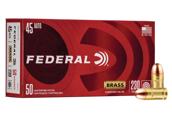 Federal .45 ACP/Auto Champion Training 230 grain Full Metal Jacket ammunition