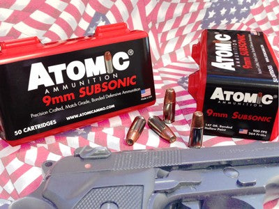 Atomic Subsonic Bonded Match Hollow Point 147 Grain 9mm Luger/Parabellum 900 fps 858767004386