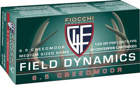 Fiocchi Field Dynamics Pointed Soft Point 129 Grain 6.5mm Creedmoor 2820 fps 762344712123
