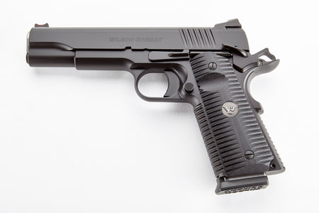 Wilson Combat ACPFS45 ACP Full-Size 45 ACP Caliber with 5" Barrel, 8+1 Capacity, Black Armor-Tuff Finish Carbon Steel Beavertail Frame, Serrated Black Carbon Steel Slide & Black G10 Eagle Claw Grip
