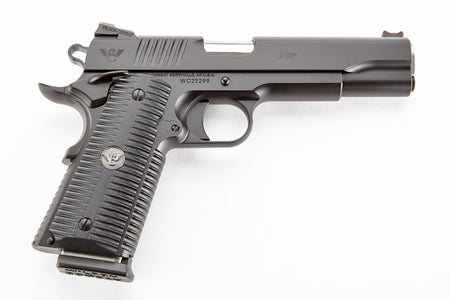 Wilson Combat ACPFS45A ACP Full-Size SAO 45 ACP 5" 8+1 Black Armor-Tuff Carbon Steel Frame/Slide Black G10 Eagle Claw Grips Ambi Thumb Safety