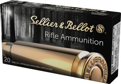 Sellier and Bellot .222 Remington Rifle 50 grain Soft Point ammunition