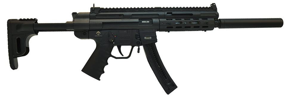 GSG GERGGSG1622ML GSG-16 Full Size 22 LR 22+1 16.25" Black Polymer Receiver w/Picatinny Rail, M-LOK & Picatinny Rail Handguard, Black Collapsible Synthetic Stock w/Storage Compartment, Right Hand