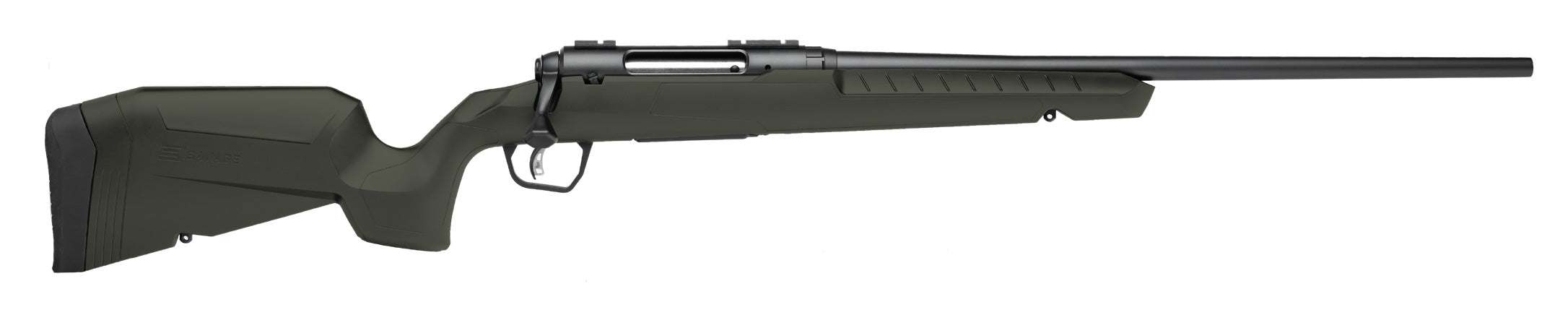Savage Arms 32039 Axis 2 243 Win 4+1 22" Matte Black Sporter Barrel, Matte Black Drilled & Tapped Steel Receiver, Fixed Green Synthetic Stock, Right Hand