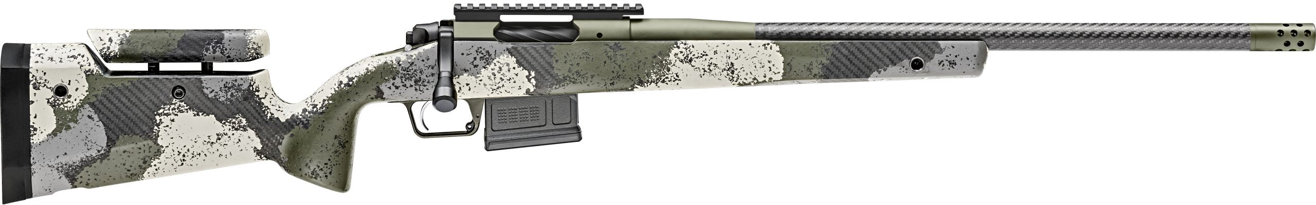 Springfield Armory BAW92265CMCFGA 2020 WayPoint 6.5 Creedmoor 5+1 22" CF Evergreen Camo Hybrid Profile w/Adj Cheek Comb & M-LOK Stock Mil-Spec Green Cerakote Right Hand