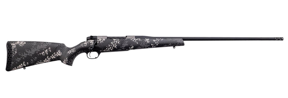 Weatherby MBT20N65CMR4B Mark V Backcountry 2.0 Ti 6.5 Creedmoor 4+1 22" Barrel, Graphite Black Cerakote Metal Finish, Black with Gray/White Sponge Accents Peak 44 Blacktooth Carbon Fiber Stock