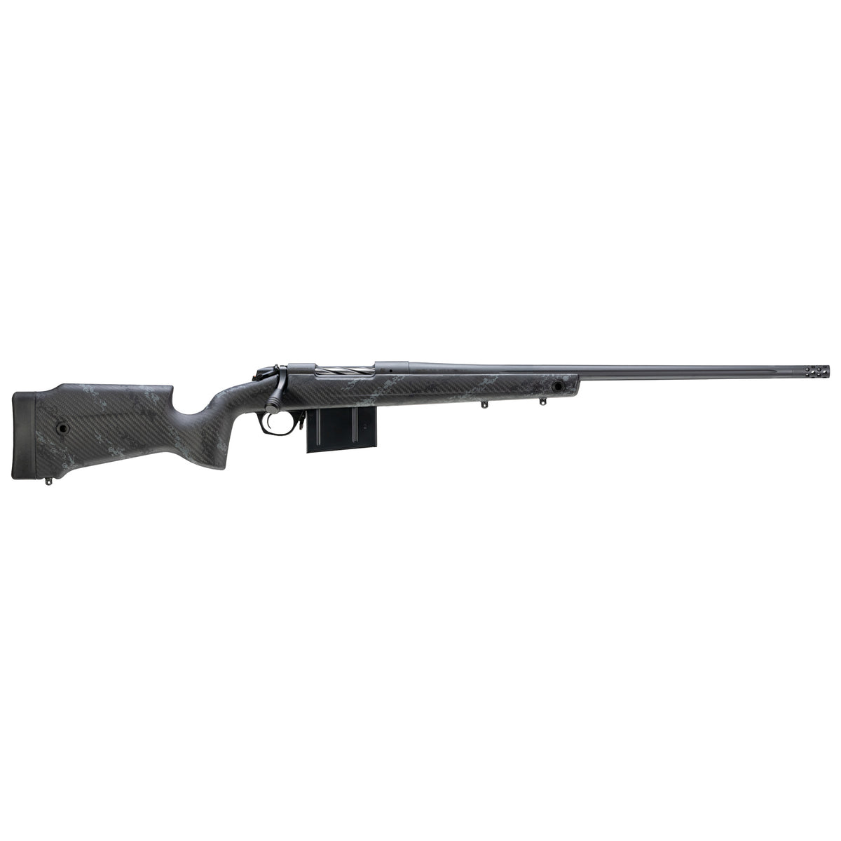 Bergara Rifles B14S754 B-14 Crest 22-250 Rem 5+1 20" Sniper Gray Cerakote #5 Contour Threaded Barrel, Sniper Gray Cerakote Steel Receiver, Black & Gray Sponge Fixed Carbon Fiber Stock