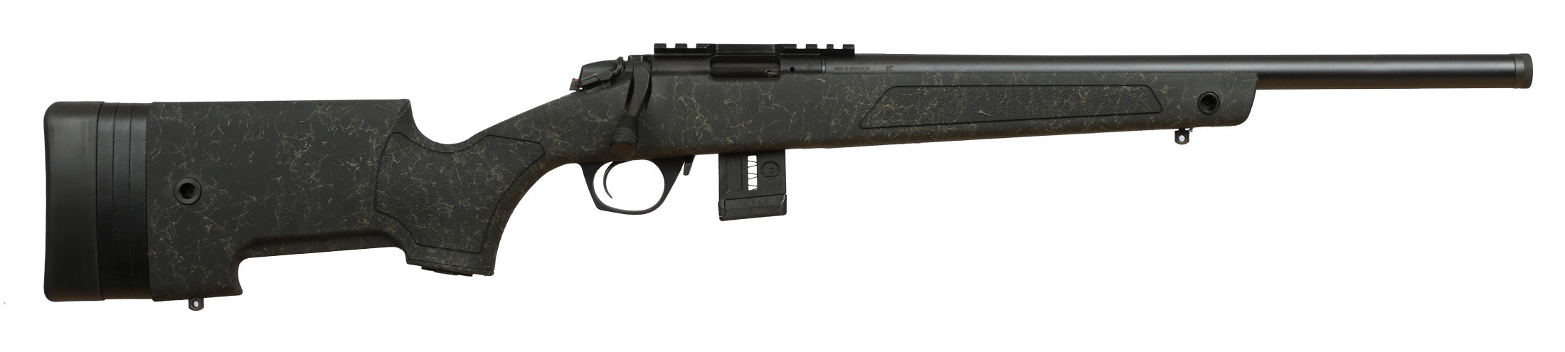 Bergara Rifles BMR011 BMR-X 17 HMR 10+1 18" Blued Heavy Threaded Barrel, Blued Picatinny Rail Receiver, Adj LOP Green w/Black Webbing Synthetic Stock