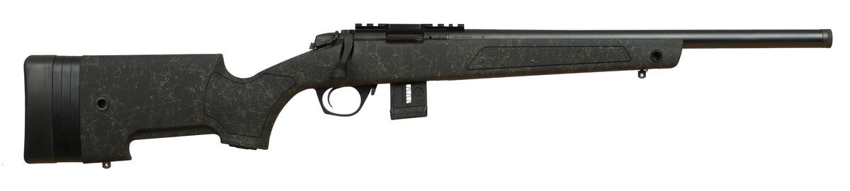 Bergara Rifles BMR009 BMR-X 22 WMR 10+1 18" Blued Heavy Threaded Barrel, Blued Picatinny Rail Receiver, Adj LOP Green w/Black Webbing Synthetic Stock