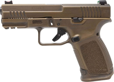 Gforce Arms GFRPX3C9BNZ Exodus 9mm Luger 15+1 4.02" Black Steel Barrel, Bronze Cerakote Serrated Steel Slide, Bronze Cerakote Polymer Frame w/Accessory Rail, Textured Grip